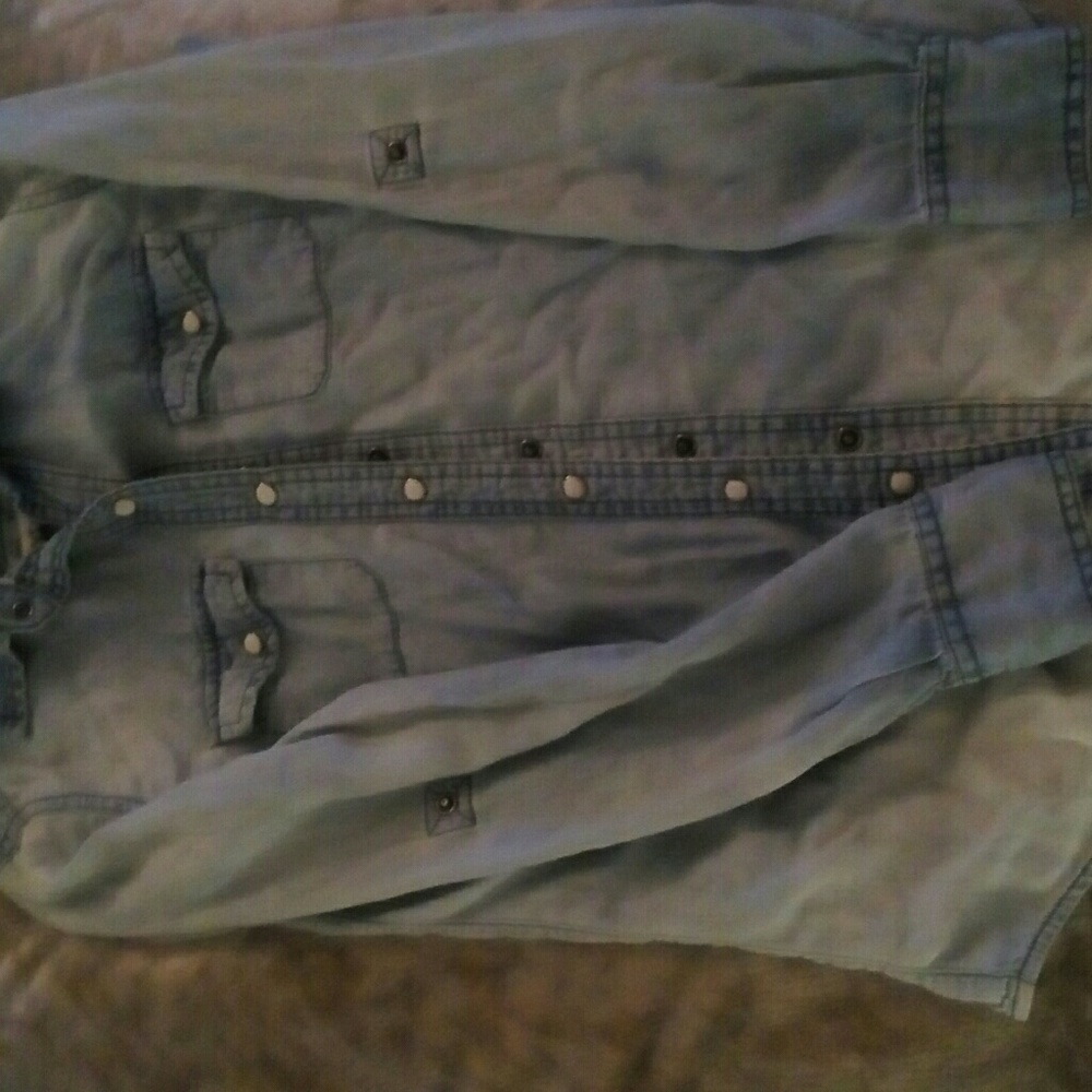 Denim button down snaps